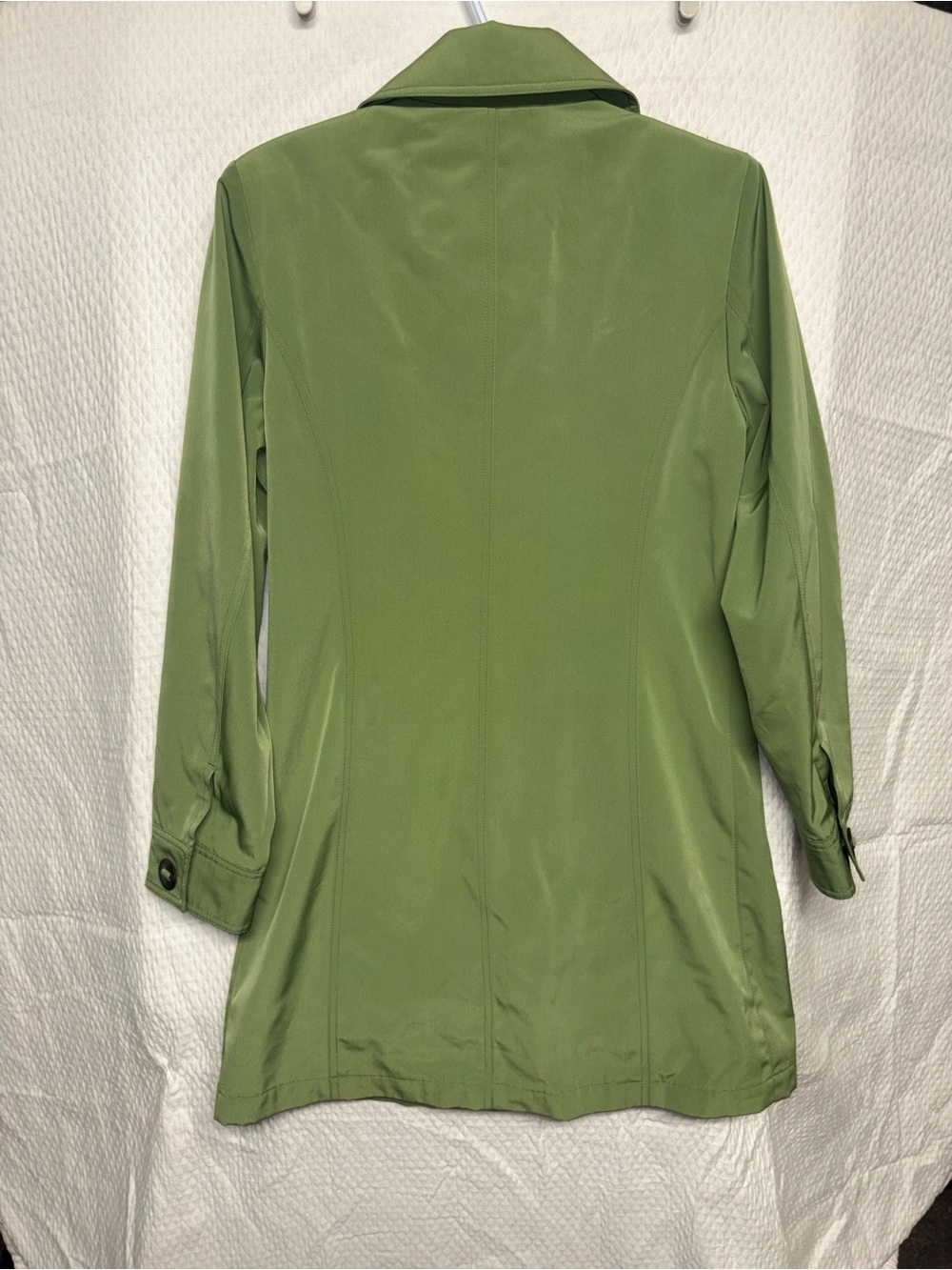 Esprit Olive Green Y2K, Mid-2000s, Mod Revival, Retro Trench, Sage/Olive Green, - Picture 2 of 10